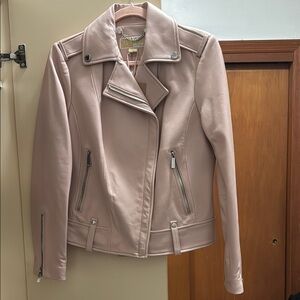 MICHAEL Michael Kors Pink Leather Moto Jacket